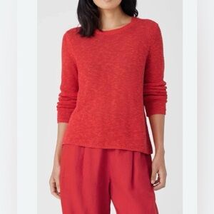 Eileen Fisher linen and cotton Red Crewneck Sweater